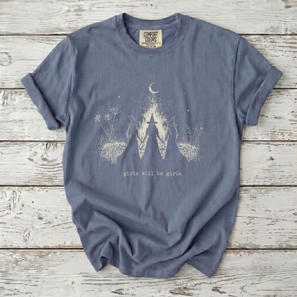 Comfort Colors Witch Girls Will Be Girls Halloween T-Shirt