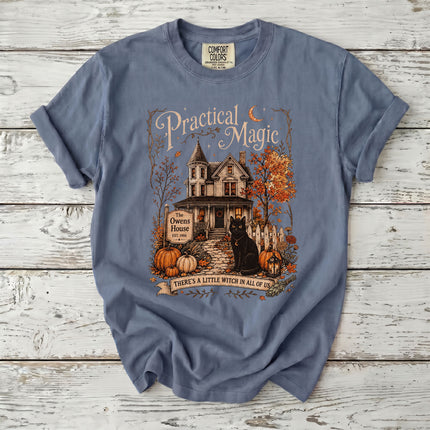 Comfort Colors Witch House Black Cat Halloween T-Shirt