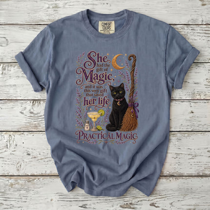 Comfort Colors Witchy Black Cat Magic Halloween T-Shirt