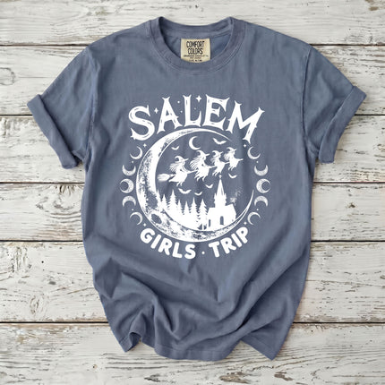 Comfort Colors Salem Witch Girls Trip Moon Phase Halloween T-Shirt