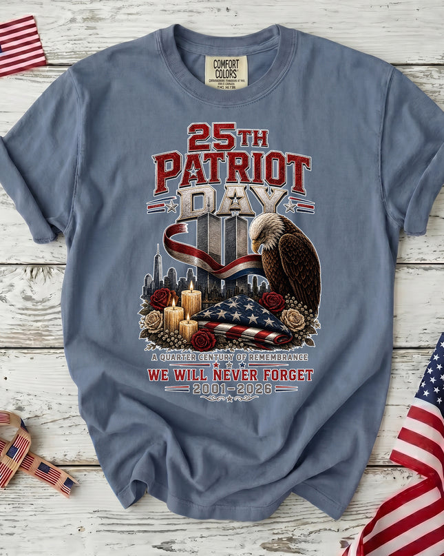 Comfort Colors 25th Anniversary Patriot Day 911 Eagle Remembrance Memorial T-Shirt