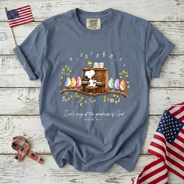 Comfort Colors Christian Psalm 89 1 Goodness of God Piano Worship T-Shirt