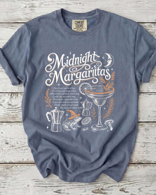 Comfort Colors Midnight Margaritas Witchy Halloween Cocktail T-Shirt