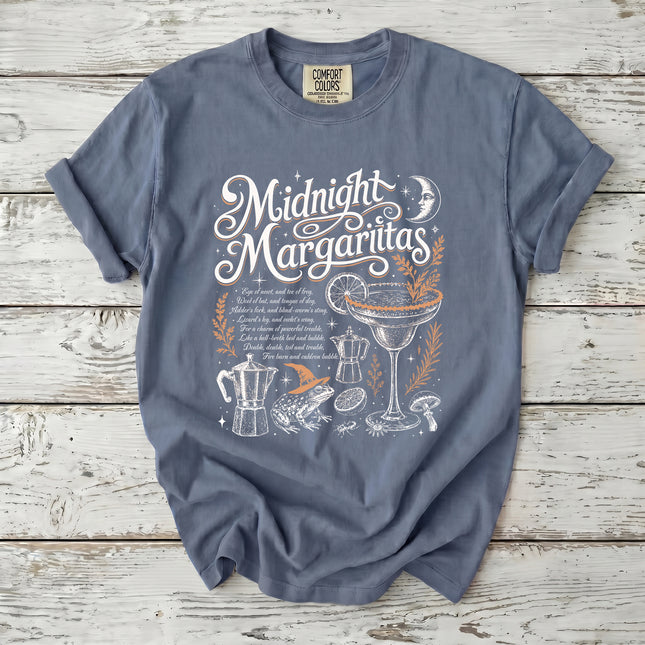 Comfort Colors Midnight Margaritas Witchy Halloween Cocktail T-Shirt