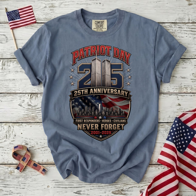Comfort Colors 25th Anniversary Patriot Day 911 First Responders Never Forget T-Shirt