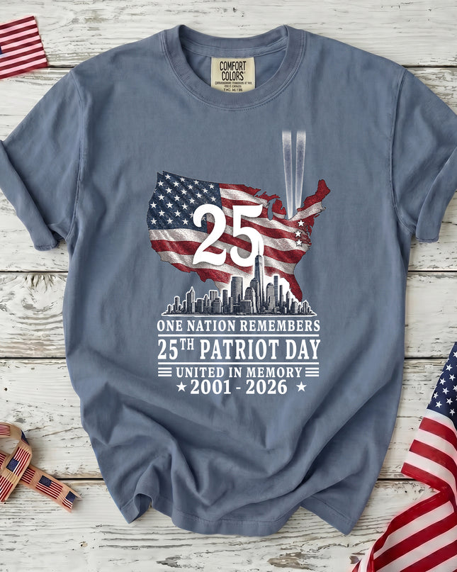 Comfort Colors 25th Anniversary Patriot Day 911 Memorial Tribute T-Shirt