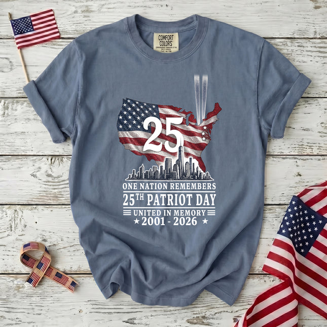Comfort Colors 25th Anniversary Patriot Day 911 Memorial Tribute T-Shirt