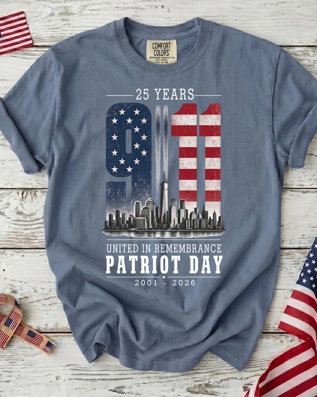Comfort Colors 25th Anniversary Patriot Day 911 United In Remembrance Memorial T-Shirt