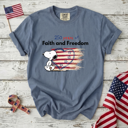 Comfort Colors 250 Years Faith Freedom America 250 T-Shirt