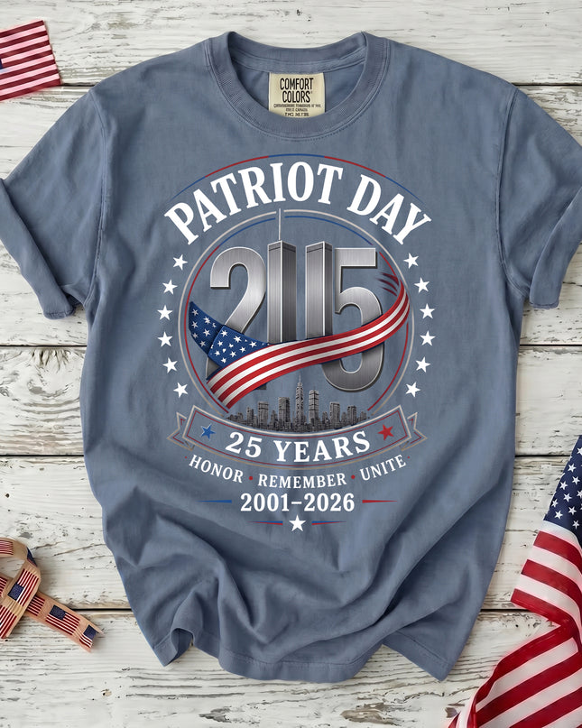 Comfort Colors 25th Anniversary Patriot Day 911 Honor Remember Unite T-Shirt