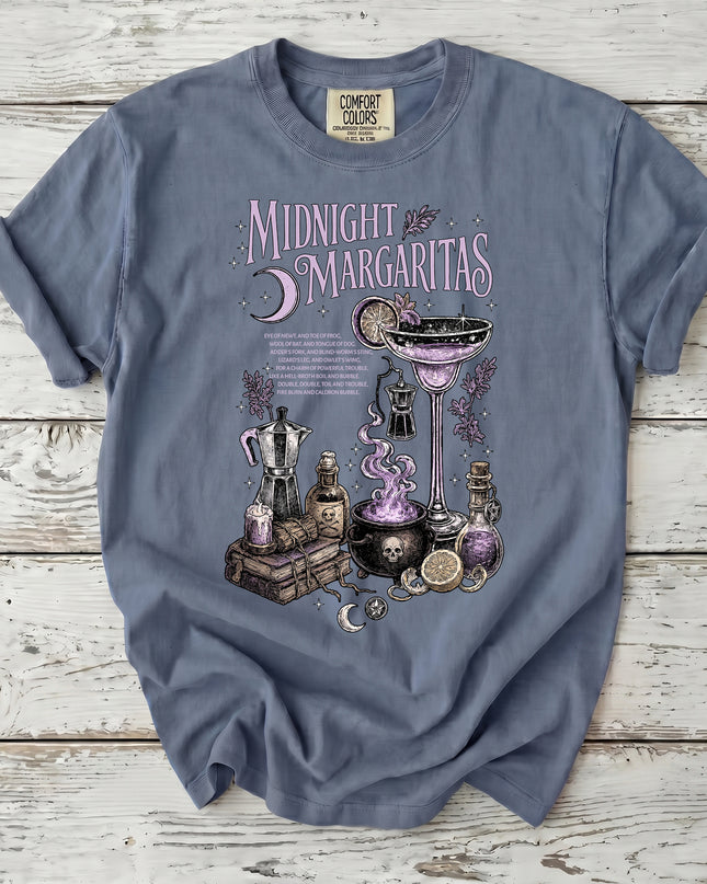 Comfort Colors Midnight Margaritas Witchy Cocktail Halloween T-Shirt