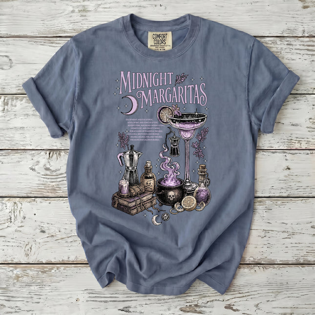Comfort Colors Midnight Margaritas Witchy Cocktail Halloween T-Shirt
