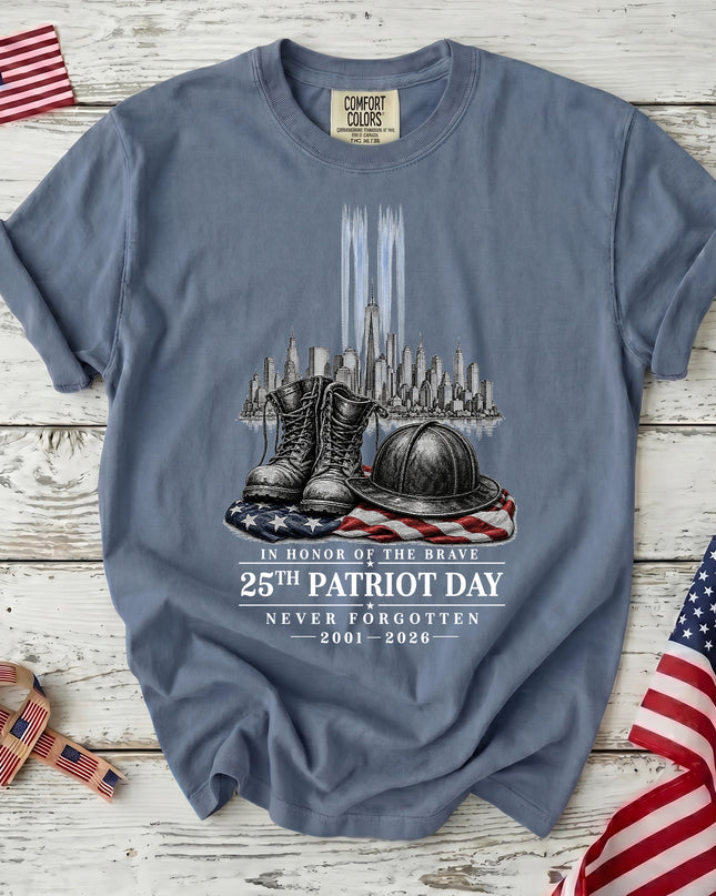 Comfort Colors 25th Anniversary Patriot Day 911 Honor The Brave Memorial T-Shirt