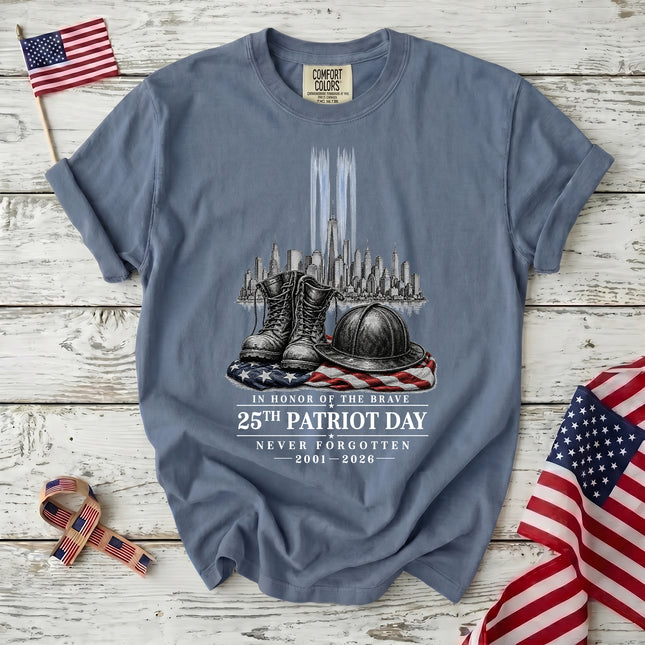 Comfort Colors 25th Anniversary Patriot Day 911 Honor The Brave Memorial T-Shirt