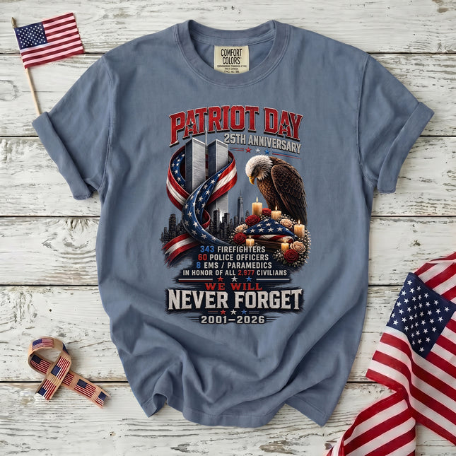 Comfort Colors 25th Anniversary Patriot Day 911 Eagle Memorial T-Shirt