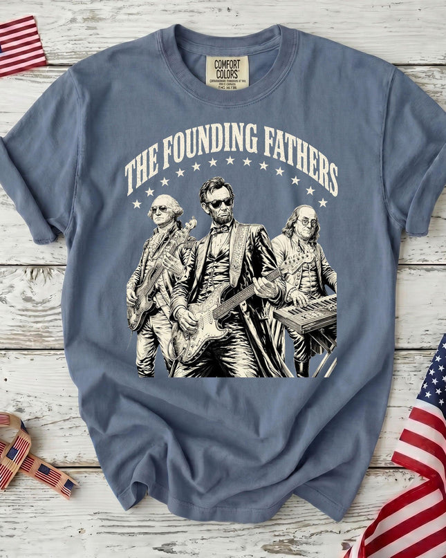 Comfort Colors 250th Anniversary USA The Founding Fathers Rock Band T-Shirt