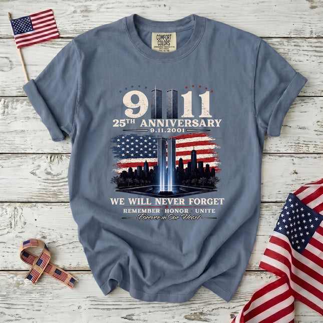 Comfort Colors 25th Anniversary Patriot Day 911 Memorial Tribute T-Shirt