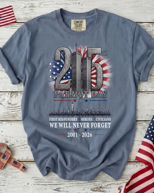 Comfort Colors 25th Anniversary Patriot Day 911 First Responders Never Forget T-Shirt