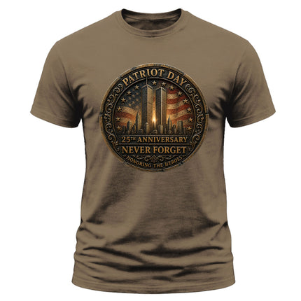 Patriot Day 9/11 25th Anniversary Never Forget Honoring The Heroes T-Shirt