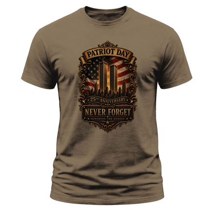 Patriot Day 9/11 25th Anniversary Never Forget Honoring The Heroes T-Shirt