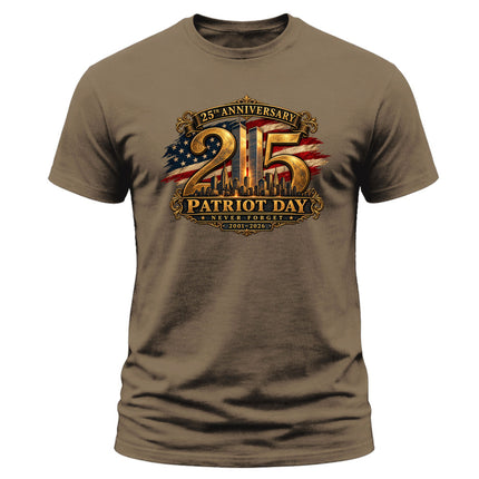 9/11 Patriot Day 25th Anniversary 2001 2026 Never Forget Memorial T-Shirt