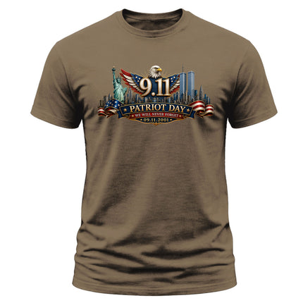 9/11 Patriot Day Never Forget American Eagle September 11 Memorial T-Shirt