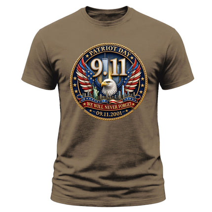 9/11 Patriot Day Never Forget American Eagle September 11 Memorial T-Shirt
