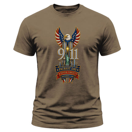 9/11 Patriot Day Never Forget September 11 American Eagle Memorial T-Shirt