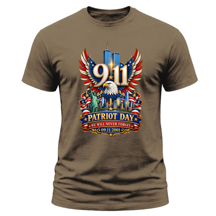 9/11 Patriot Day Never Forget September 11 Memorial American Eagle T-Shirt