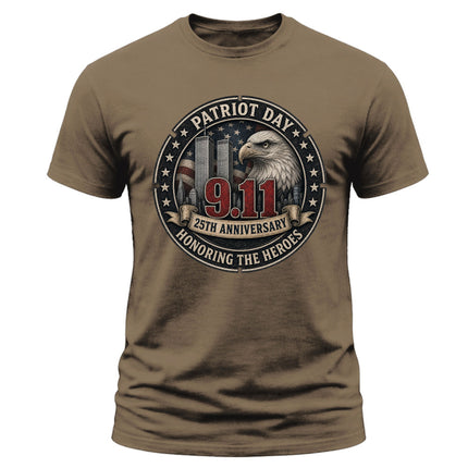 9/11 Patriot Day 25th Anniversary Honoring The Heroes Memorial T-Shirt