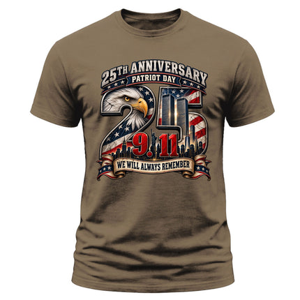 9/11 25th Anniversary Patriot Day We Will Always Remember Memorial T-Shirt