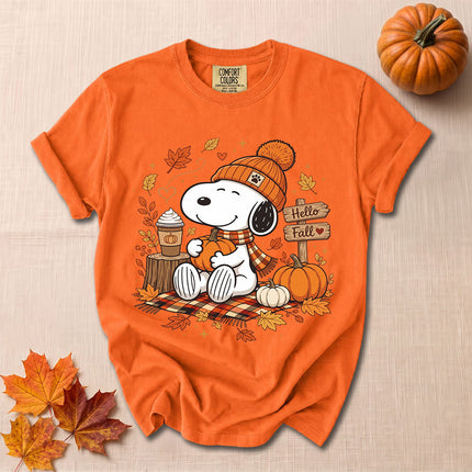 Comfort Colors Hello Fall Pumpkin Coffee Cozy Autumn