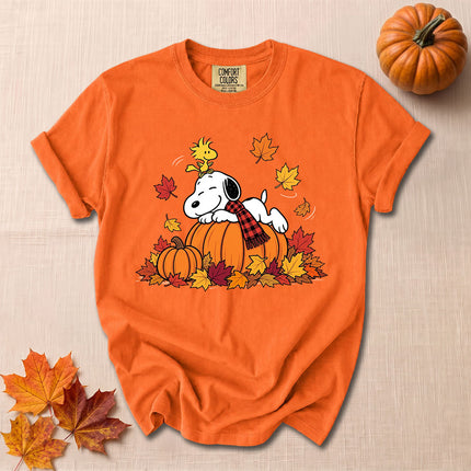 Comfort Colors Fall Pumpkin Autumn Leaves Cozy T-Shirt