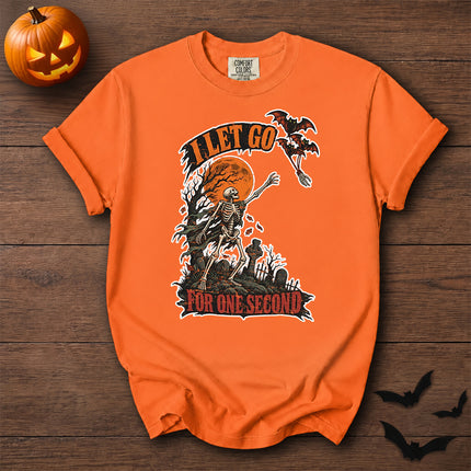 Comfort Colors Halloween Skeleton Graveyard Moon Graphic T-Shirt