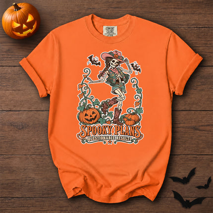 Comfort Colors Halloween Cowgirl Skeleton Pumpkin Graphic T-Shirt