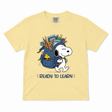 Comfort Colors Back To School Ready To Learn Backpack Kid T-Shirt