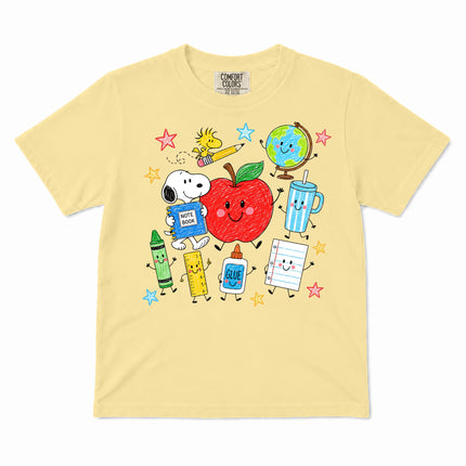 Comfort Colors Back To School Happy Apple School Supplies Kid T-Shirt