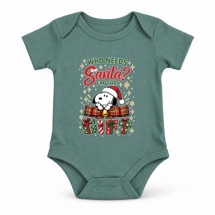 I'm the Gift Funny Christmas Plaid Bow Baby Bodysuit