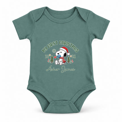 Personalized My First Christmas 2026 Custom Name Baby Bodysuit