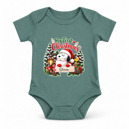 Personalized My First Christmas Baby Name Keepsake Baby Bodysuit