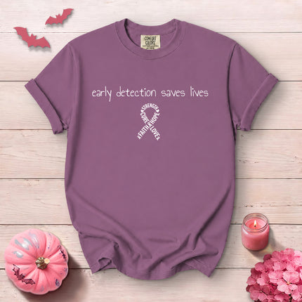 Comfort Colors Early Detection Saves Lives Breast Cancer Awareness T-Shirt