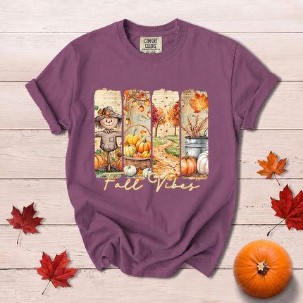 Comfort Colors Fall Vibes Scarecrow Pumpkin Thanksgiving T-Shirt