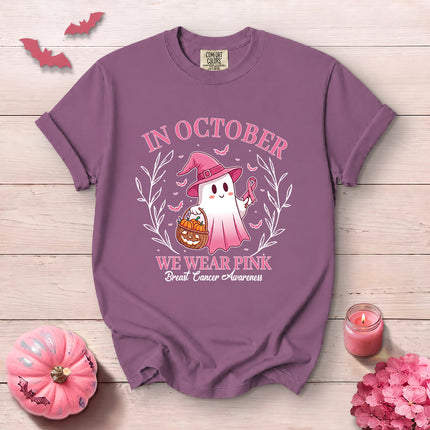 Comfort Colors Breast Cancer Awareness Halloween Pink October T-Shirt
