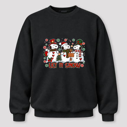 Let It Snow Christmas Snowman Trio Holiday Graphic Sweatshirt