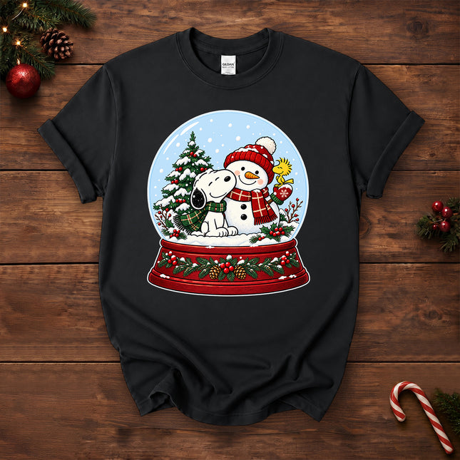 Christmas Snow Globe Snowman Winter Scene T-Shirt