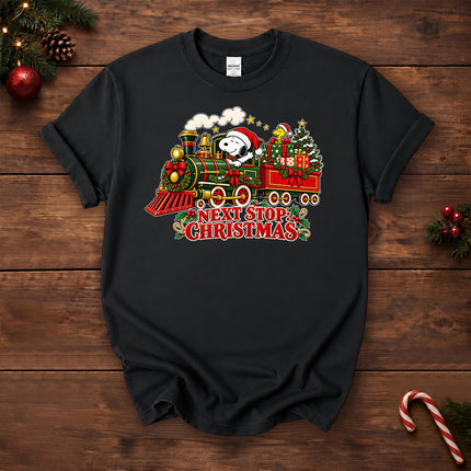 Next Stop Christmas Train Vintage Holiday T-Shirt