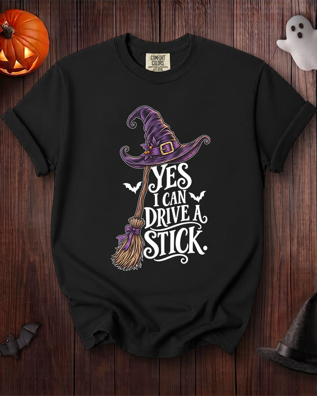 Comfort Colors Old Lady Witch Halloween Broomstick Humor Graphic T-Shirt