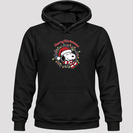 Merry Christmas Santa Hat Colorful Lights Hoodie