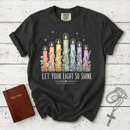 Comfort Colors Let Your Light So Shine Matthew 5:16 Christian Bible Verse T-Shirt