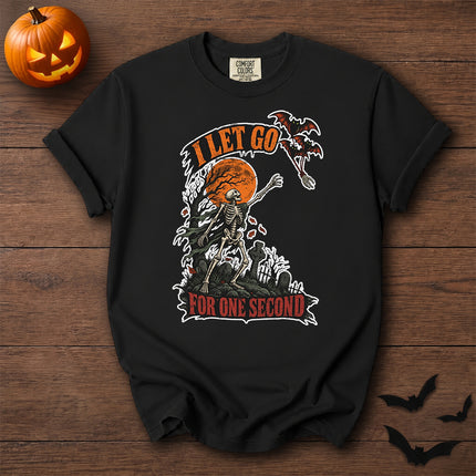 Comfort Colors Halloween Skeleton Graveyard Moon Graphic T-Shirt